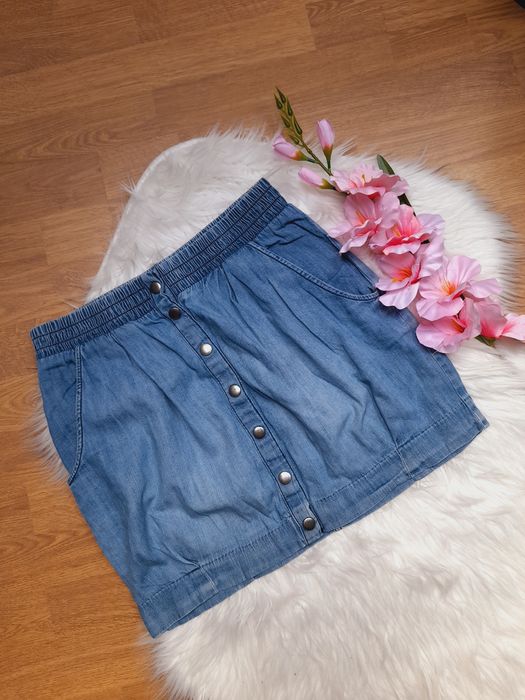 M/38 H&M Niebieska jeansowa krótka spódnica