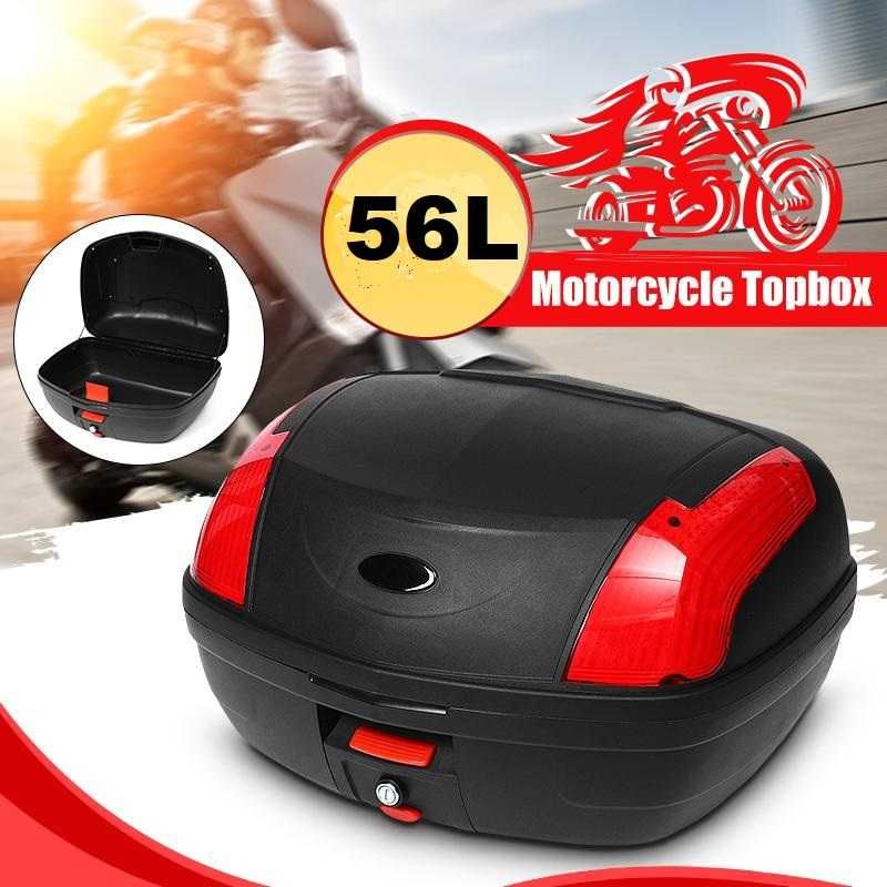 KUFER Bagażnik NA 2 KASKI Black Mat Motocykl Motor Skuter 56L Odblaski