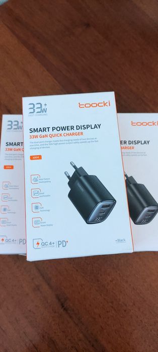 TOOCKI 33W Швидка, надійна зарядка з дисплеєм . Блочок