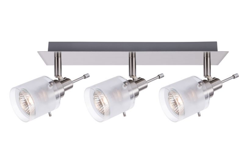 Spot listwa Colours Viktas 3 x 50 W GU10 Chrom mleczne szkło