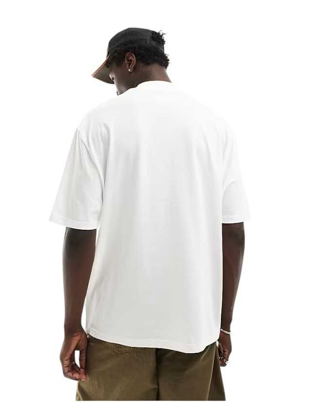 ASOS DESIGN Essential Biały T shirt oversize z zabudowanym dekoltem XL