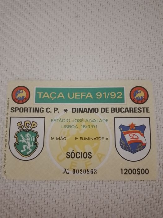 Bilhete Sporting taça uefa