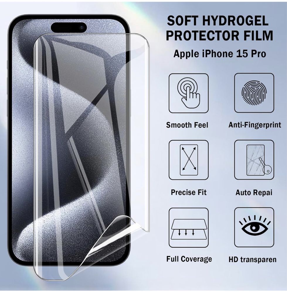 Película HydroGel- Anti-Spy iPhone 15/14/13/12/11/Xs/Pro/Max\Plus\mini