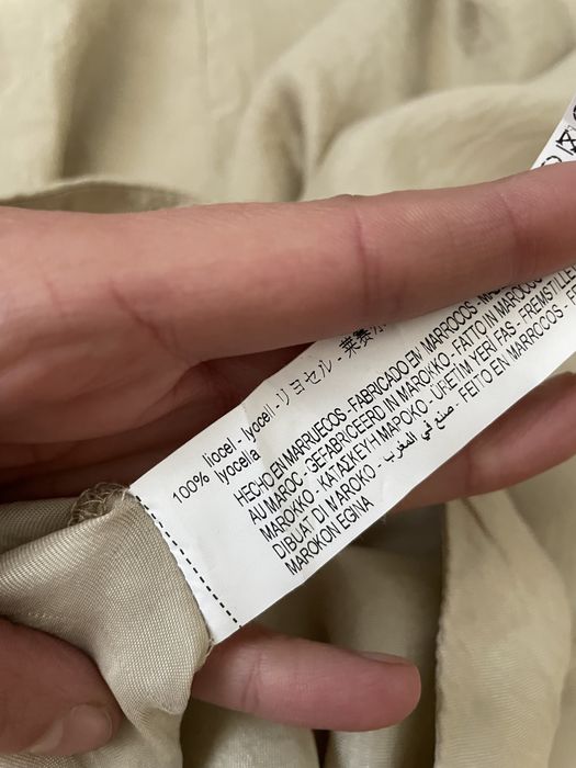 Zara 100% lyocel spodnica asymetryczna z rozcieciami naturalna beżowa