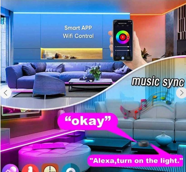 Світлодіодна LED стрічка RGB 10 неонова стрічка із музики Гнучкий неон