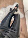 Sexy czarne spodnie winylowe lateksowe Zara M legginsy