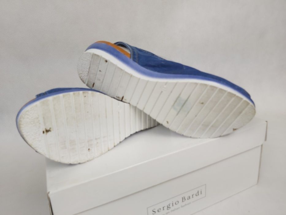 Sandały SERGIO BARDI jeansowe dżins niebieskie 37 platforma