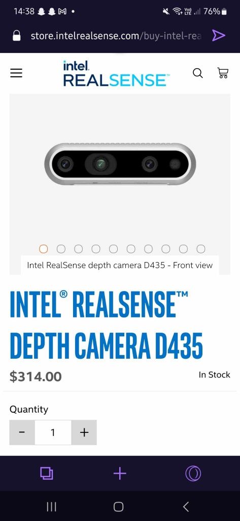 Kamerka Intel realsense death camera D435