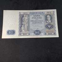 Banknot 20 zł 1936r. seria BU Idealny Stan