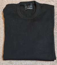 Sweter czarny okrągły dekolt Marks & Spencer 100% merino, rozm. M