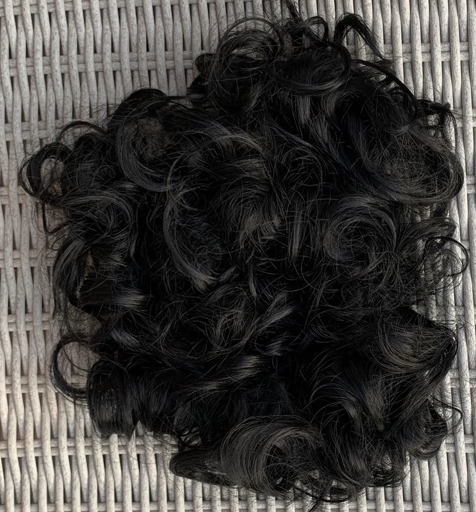 Włosy doczepiane, czarny kok zawijany na gumce 90 cm ( 81 )
