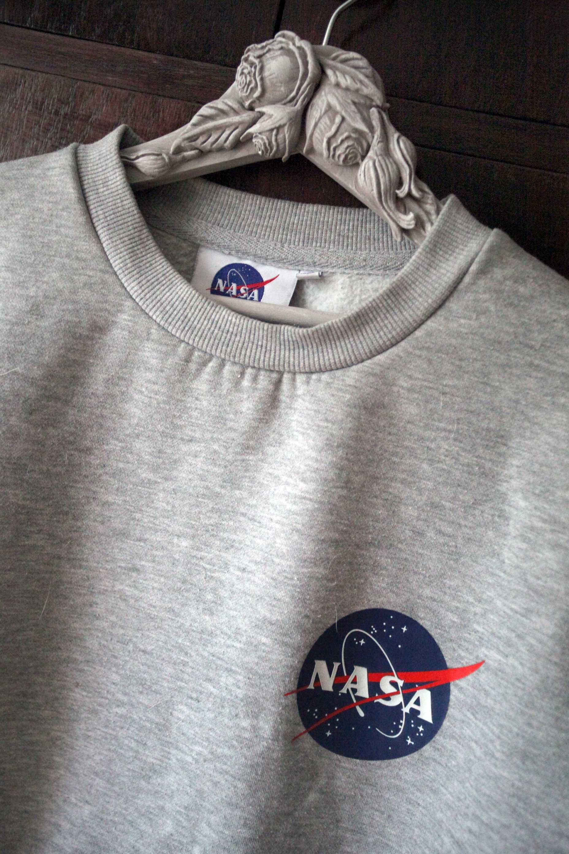 PRIMARK S szara Bluza NASA unisex ocieplana polarem