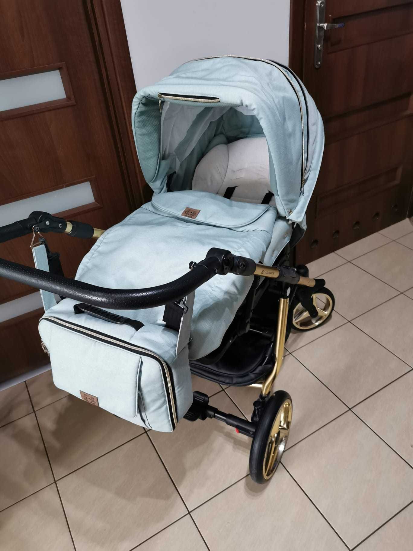 Wózek dziecięcy ADAMEX Reggio Special Edition złoty szary jak nowy.
