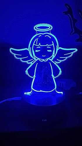 Akrylowa lampka dekoracyjna, led rgb, "aniołek"