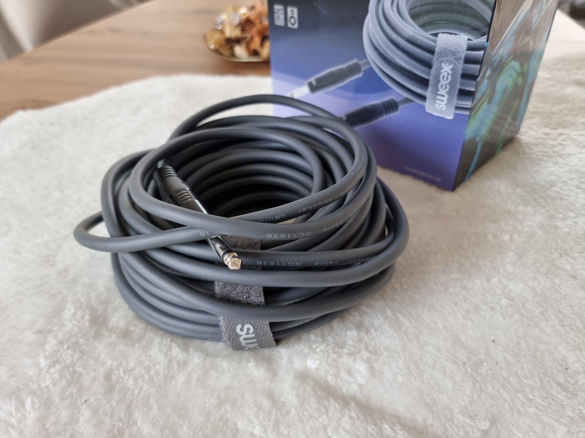 Kabel gitarowy Sweex 15m przewód Cable 6.35 mm Male gitarowy jack