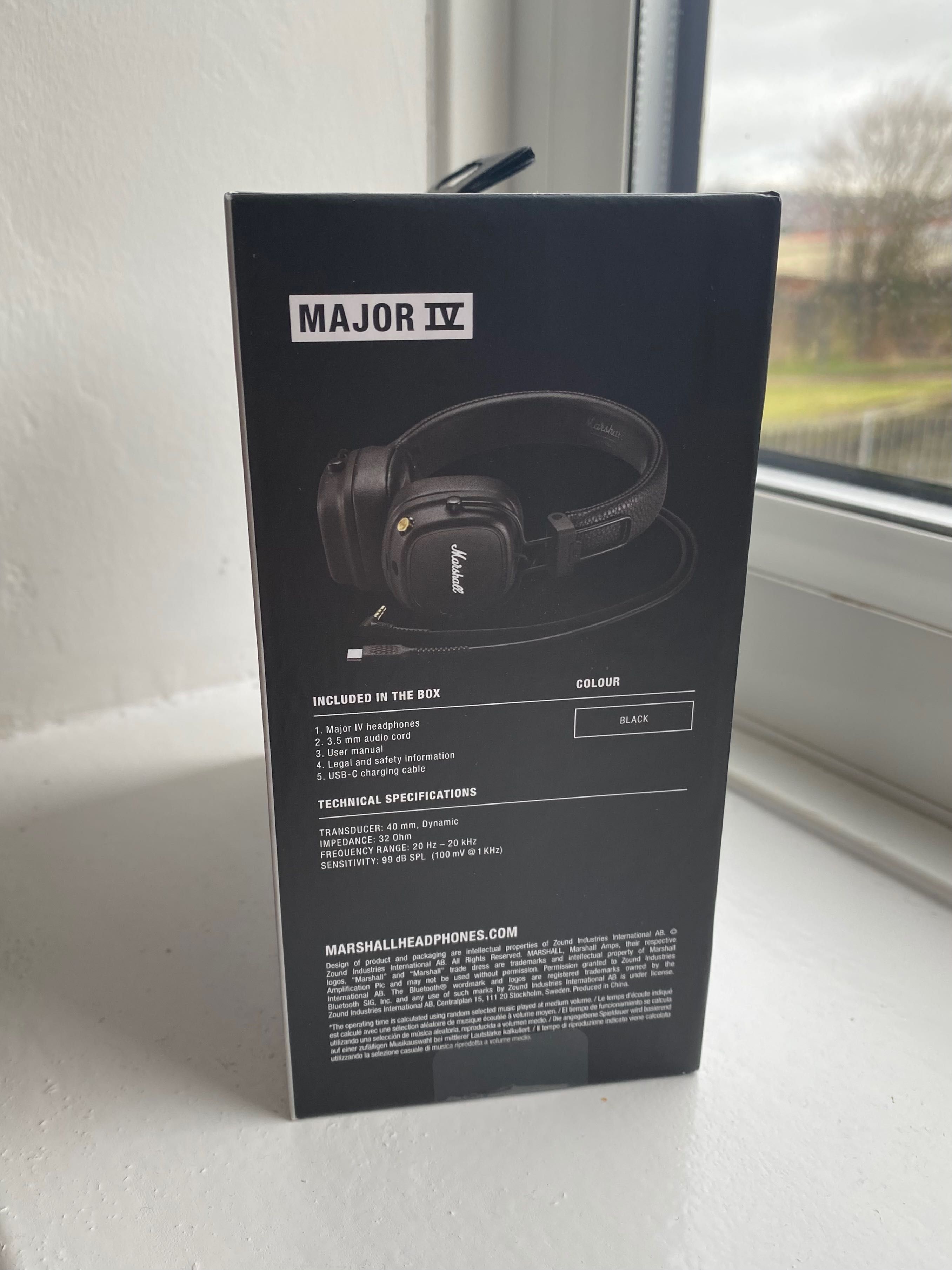 Маршал. Marshall Major IV Headphones Wireless Bluetooth — black.