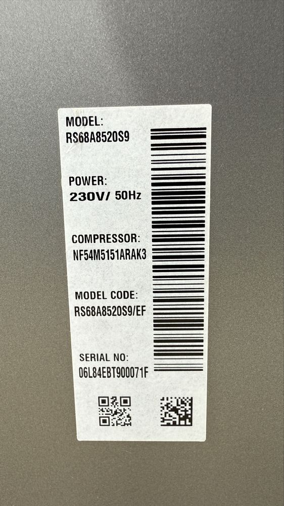 Lodówka Samsung RS68A8520S9 side by side