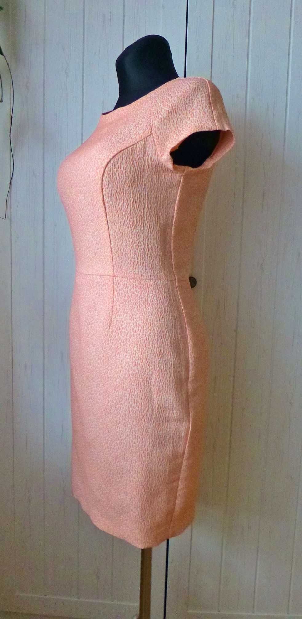 Mohito elegancka brzoskwiniowa ołówkowa sukienka M