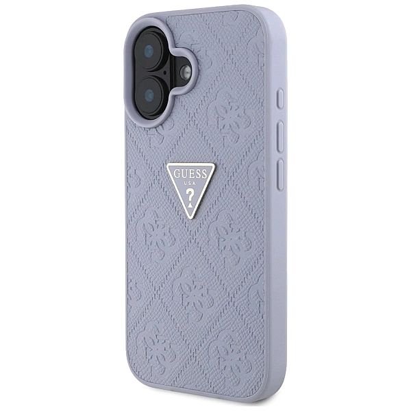 Etui Guess Hot Stamp 4G Pattern Triangle Metal Logo na iPhone 16 - fio