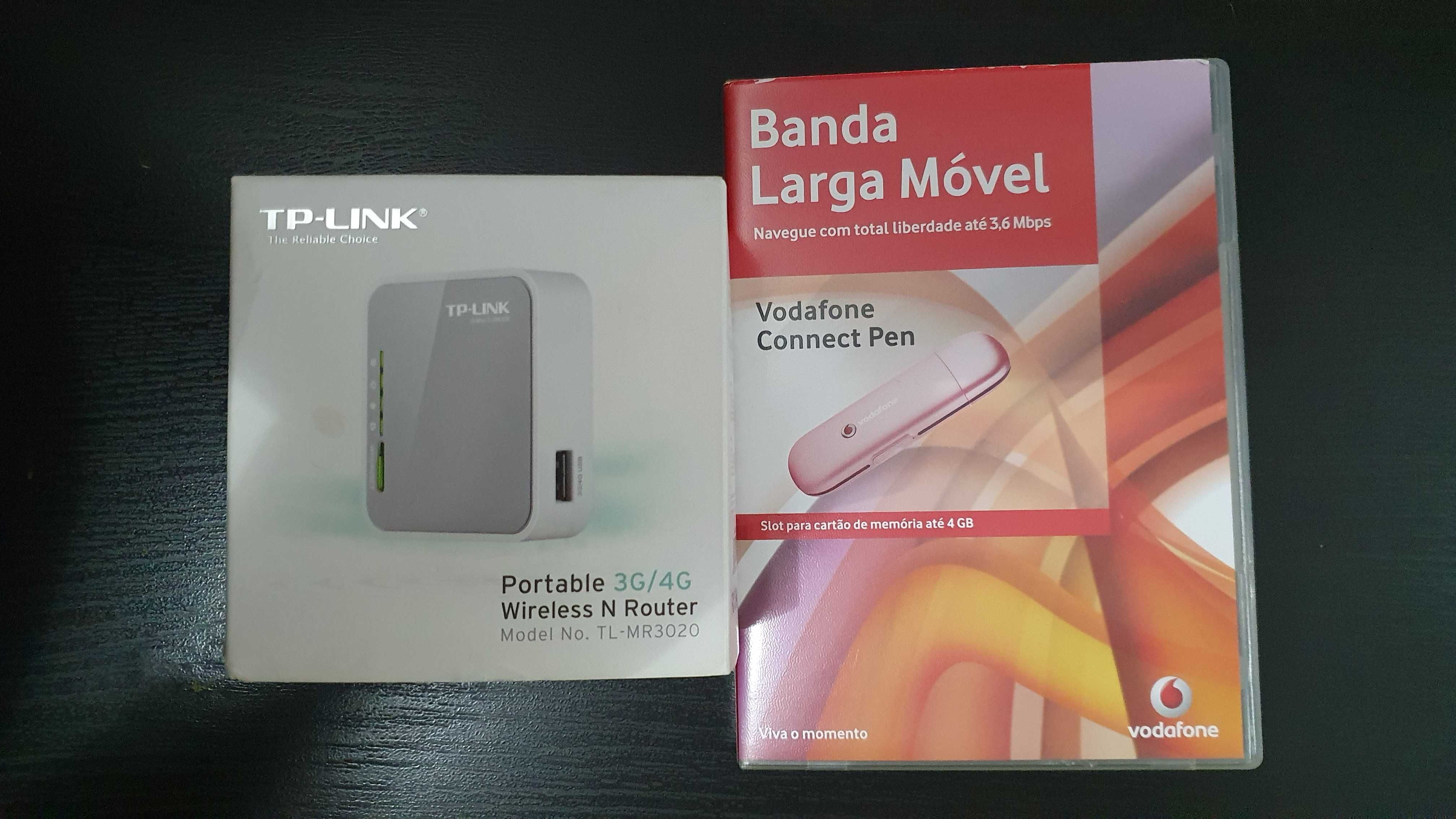 Router 4G TP-Link TL-MR3020 "Novo" + Pen Vodafone "usada"