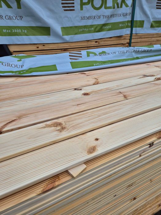 Deski na podest pergole sztachety 14x95mm 2-kl z Finlandii, ryflowana!
