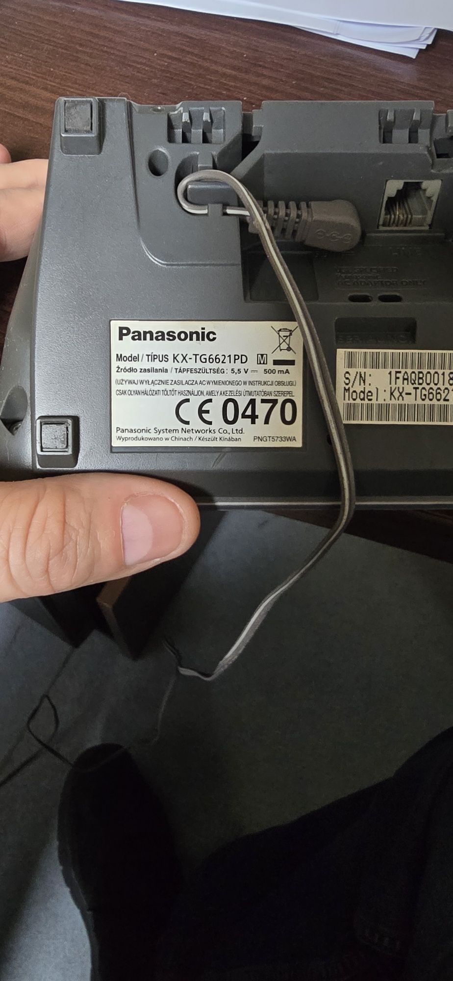 Telefon Panasonic z automatyczną cyfrową sekretarką, komplet.