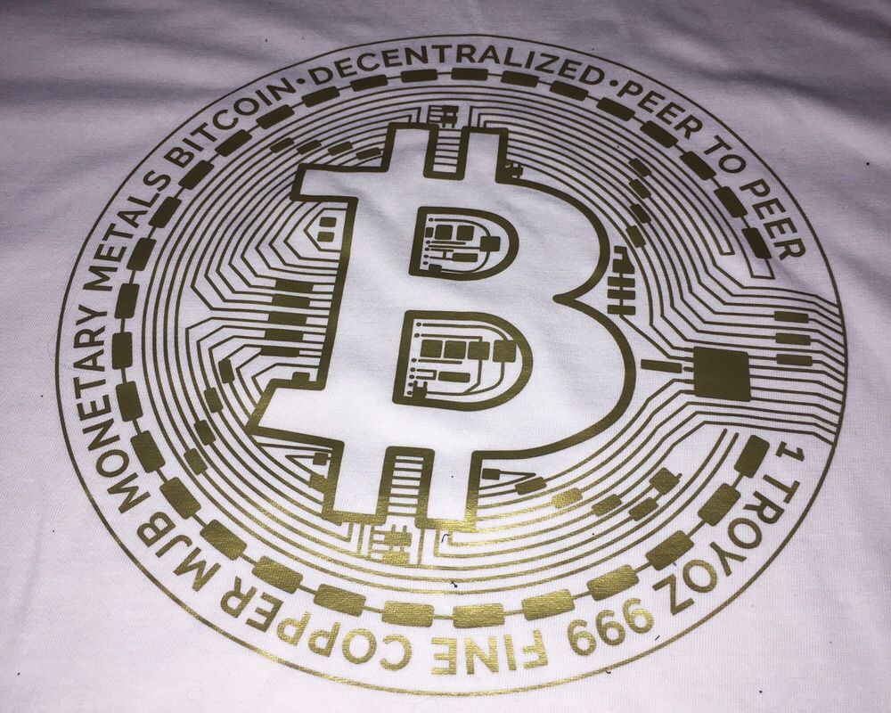 Koszulka tshirt bitcoin uniseks biała l xl