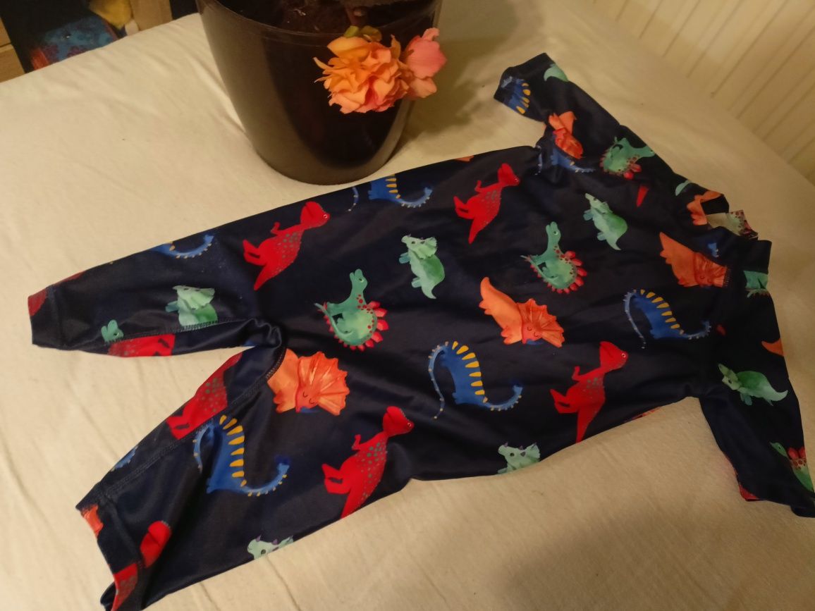 Kostium strój kąpielowy kombinezon plażowy ochrona UV 116 dinozaury