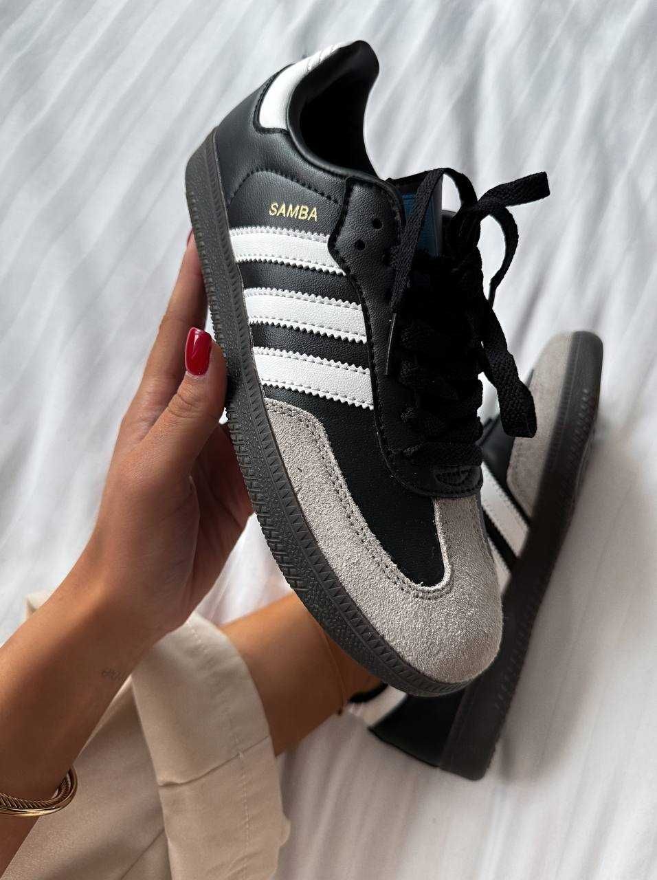 Чоловічі кросівки Adidas Samba чорний з сірим 1466 ТОП
