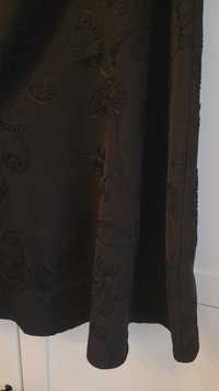 Spódnica damska midi czarna haftowana kwiaty