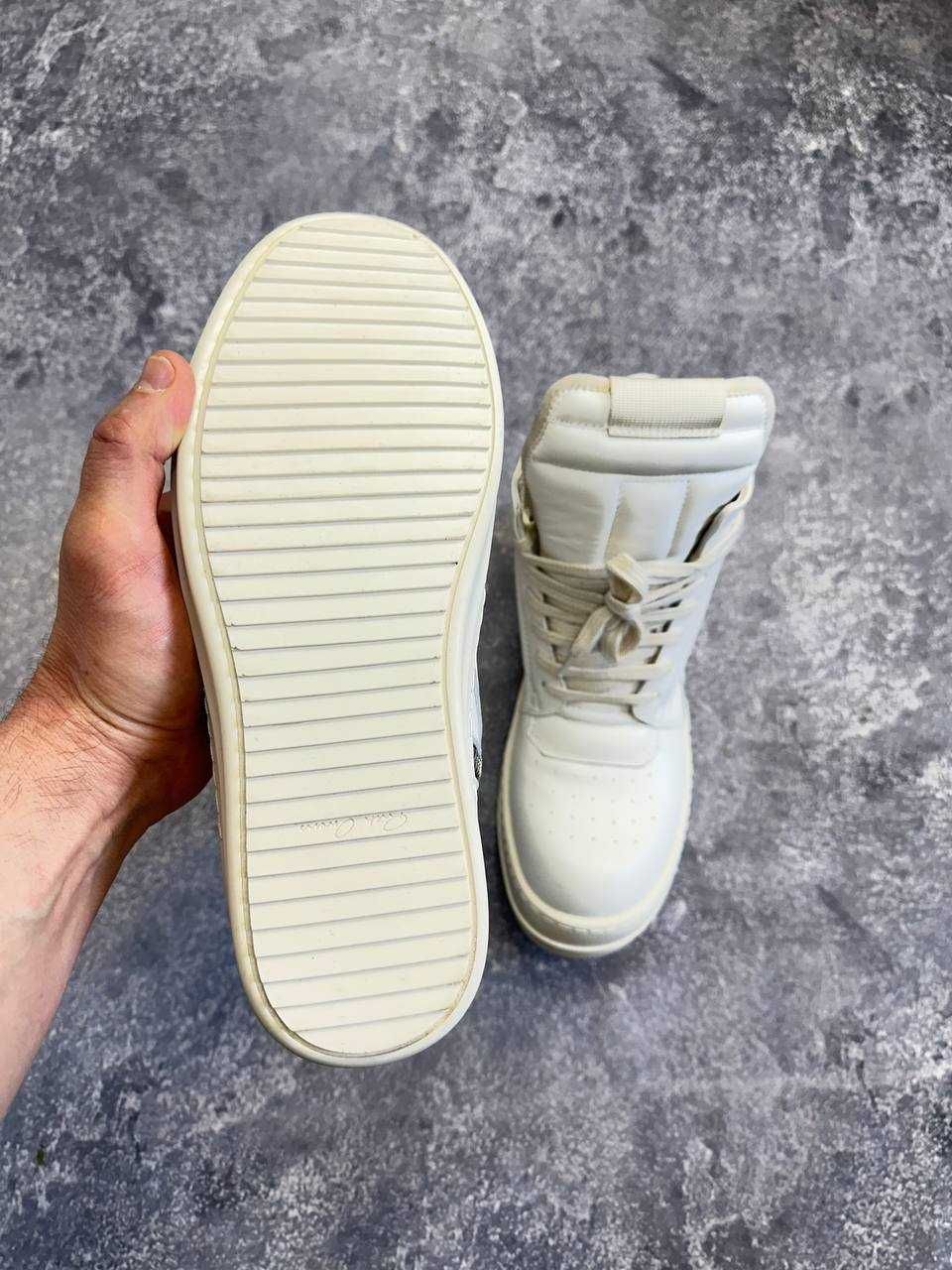 Rick Owens Geobasket Ramones jumbo laces білі кеди opium archive Milk