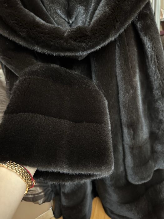 22.12 Київ примірки! Норкова шуба 100 см, 42-46, blacknafa