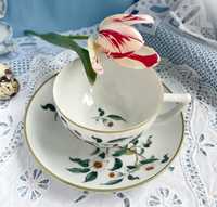 Чайна пара кавова пара Яблуневий цвіт вінтаж фарфор чашка і блюдце