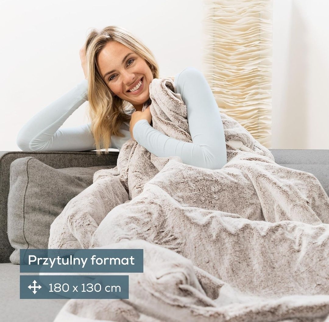 Beurer HD 75 Nordic koc elektryczny, przytulny ogrzewany koc
