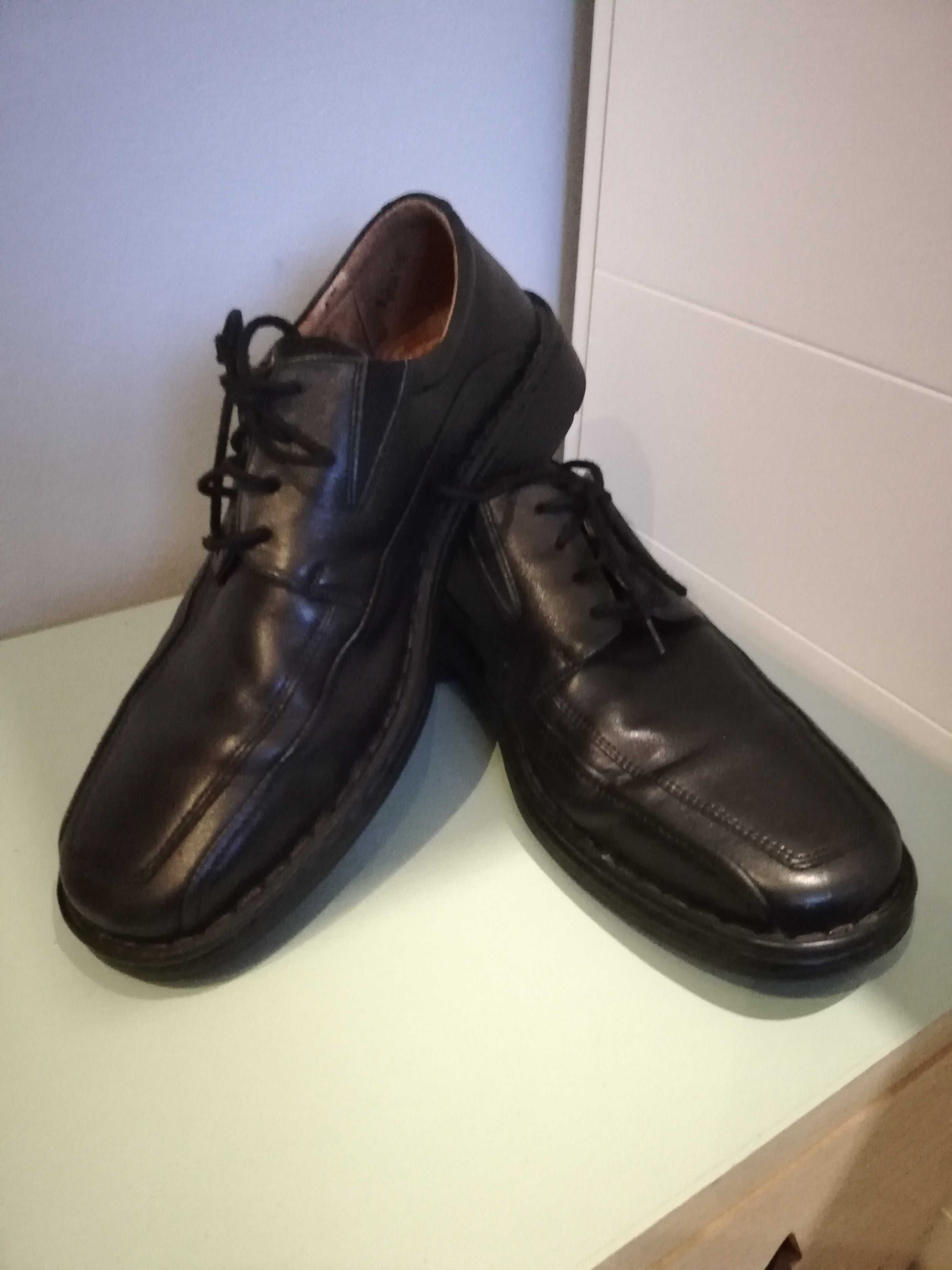 Josef Seibel czarne buty skórzane sznurowane r. 41