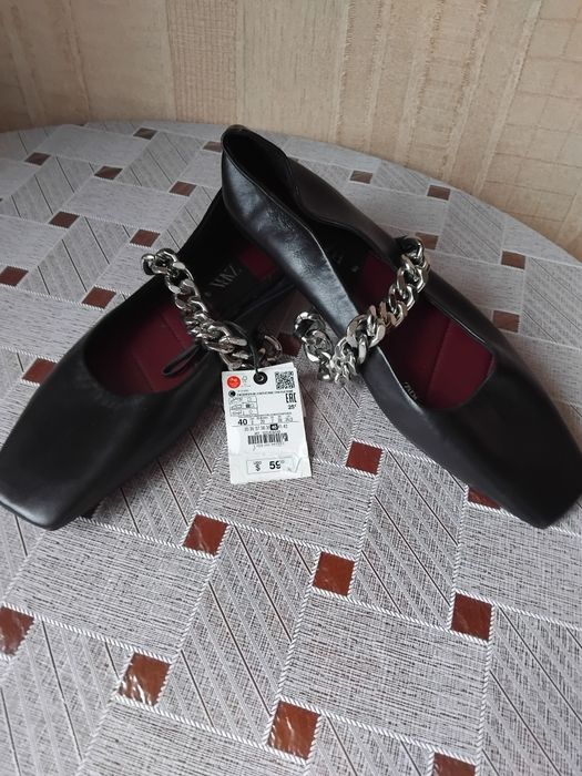 Балетки кожаные  ZARA