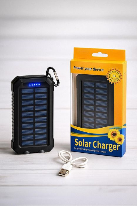 Павербанк,із ліхтариком,та сонячною панеллю, POWER BANK, (10000) mAh