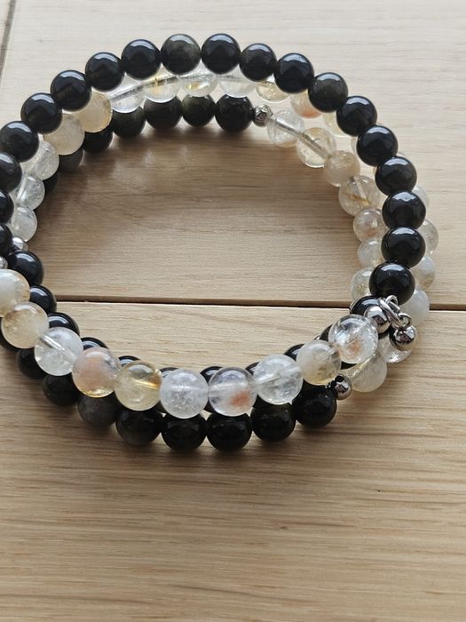 Owijana bransoletka z naturalnymi kamieniami
