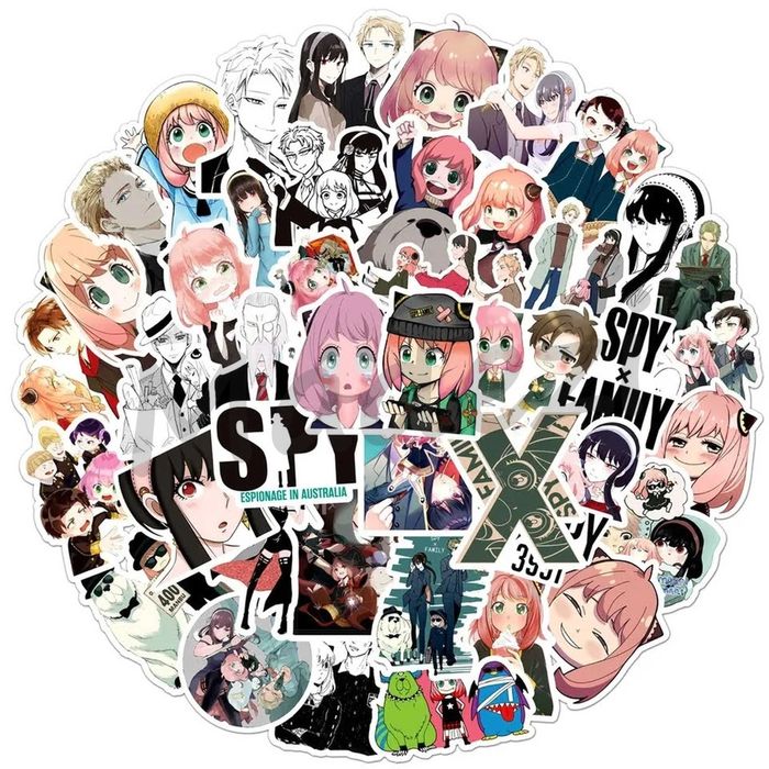 50szt Naklejek Naklejki Spy × Family Anime / manga Matowe ANIME MIX