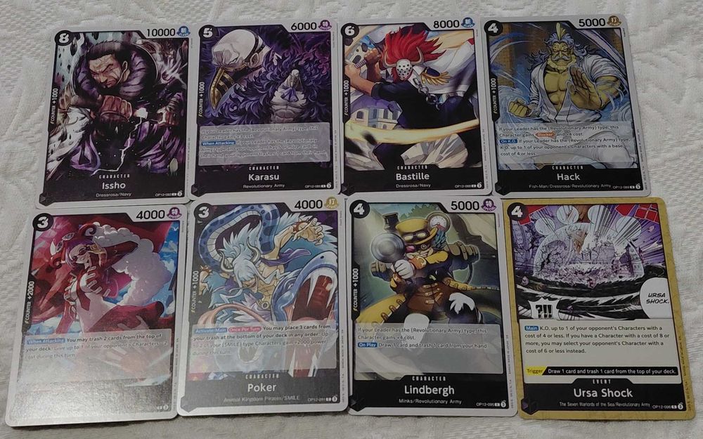 lote de 52 cartas one piece tg op12
