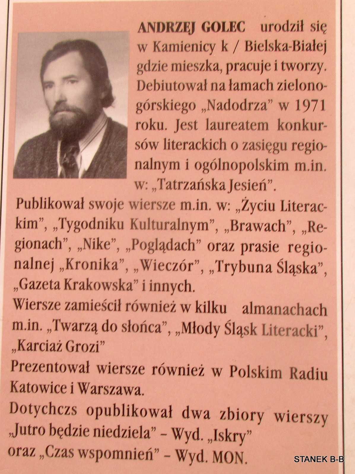 Andrzej Golec Va banque wiersze