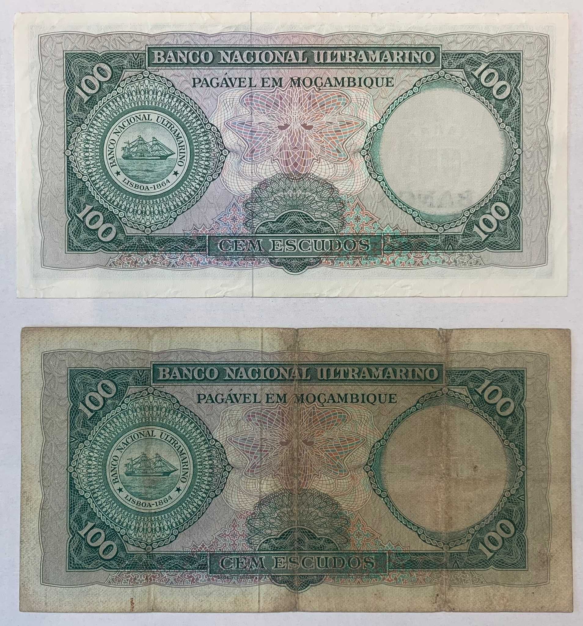 Nota Portugal Moçambique 100 Escudos BNU 1961