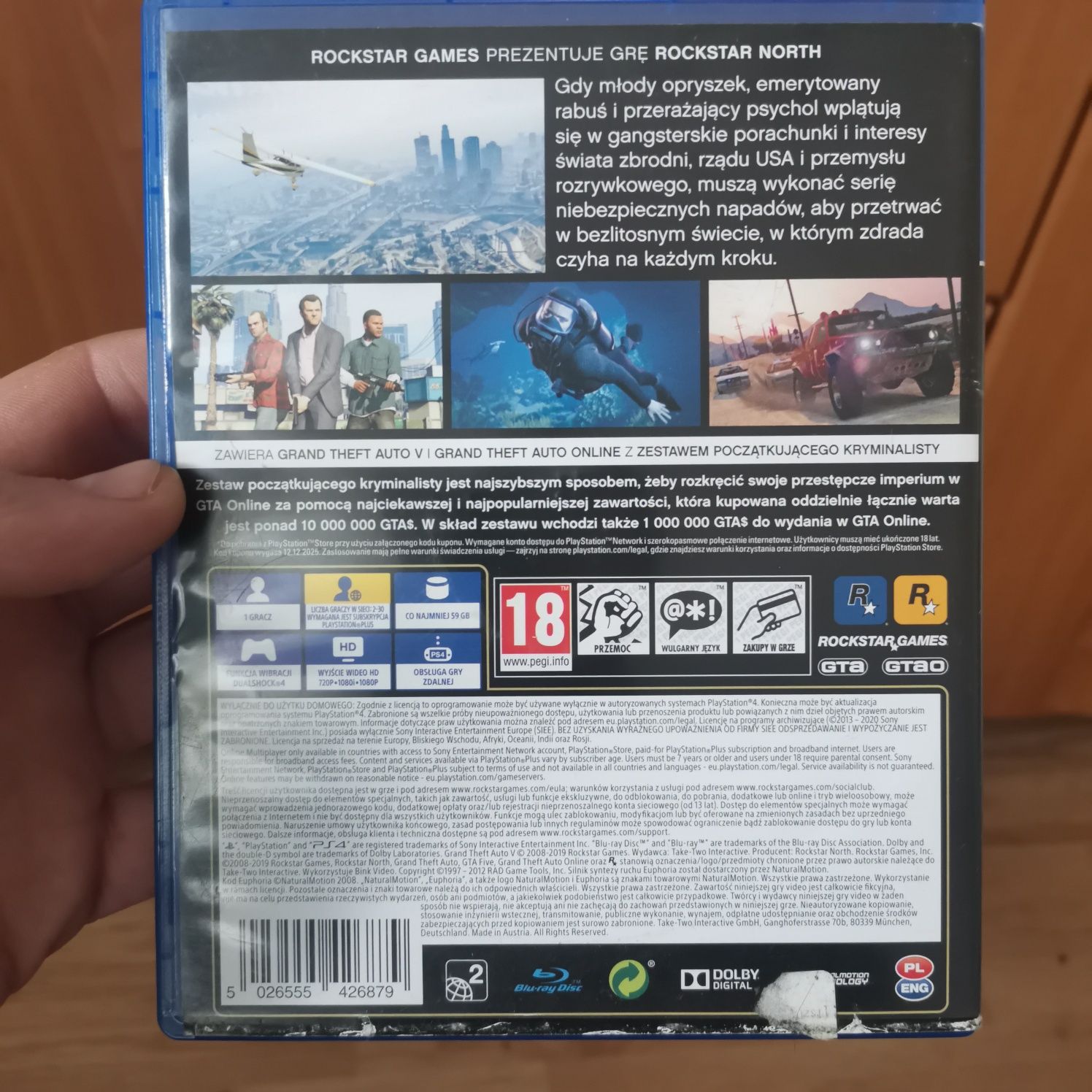 Gra ps4, gta 5 premium edition, stan bdb