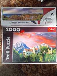 Puzzle Trefl z panoramą Francji 1000 i zamku na tle gór 2000