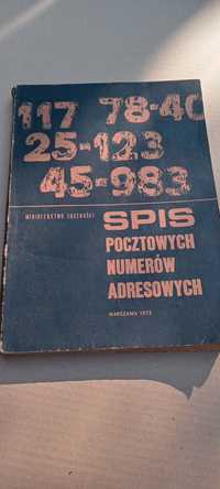 Spis pocztowych numerów adresowych 1973 rok PRL