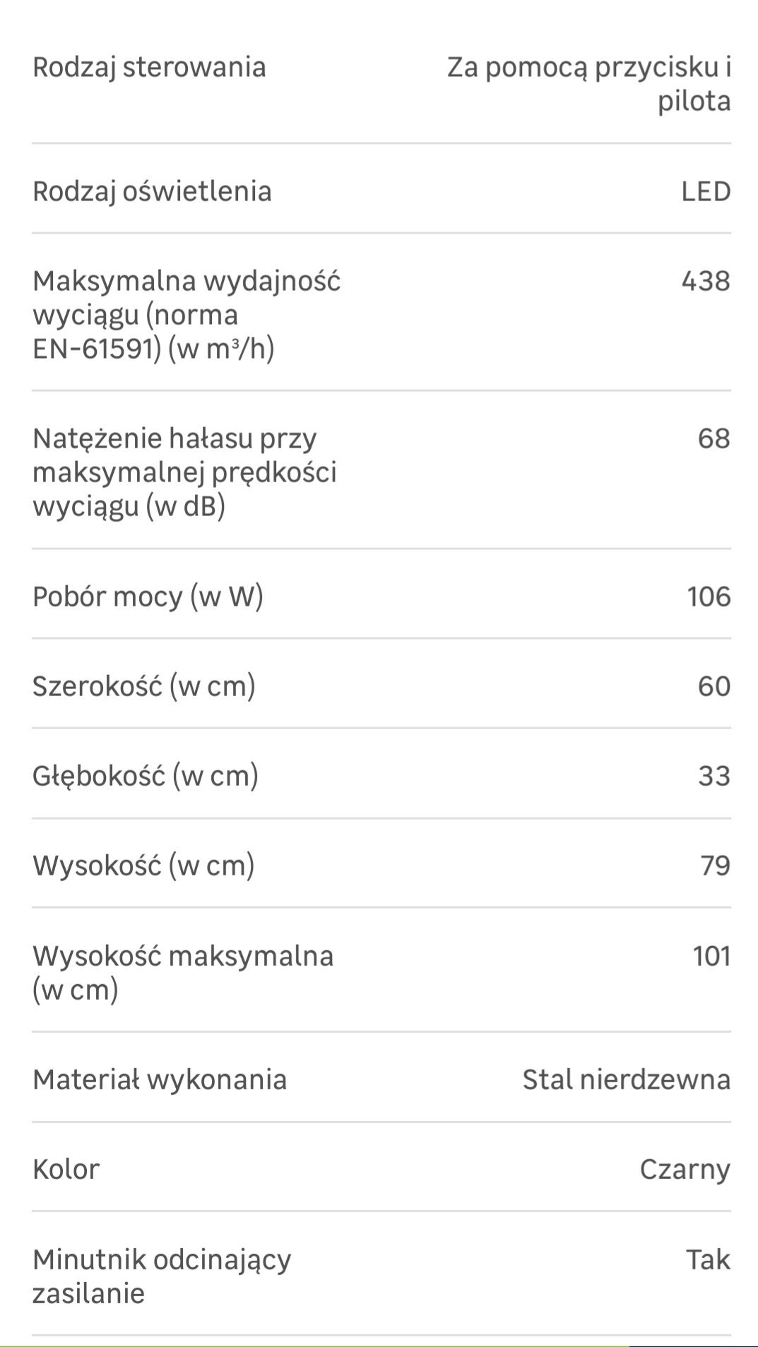 Okap  / Pochłaniacz kominowy Kastos 60 cm