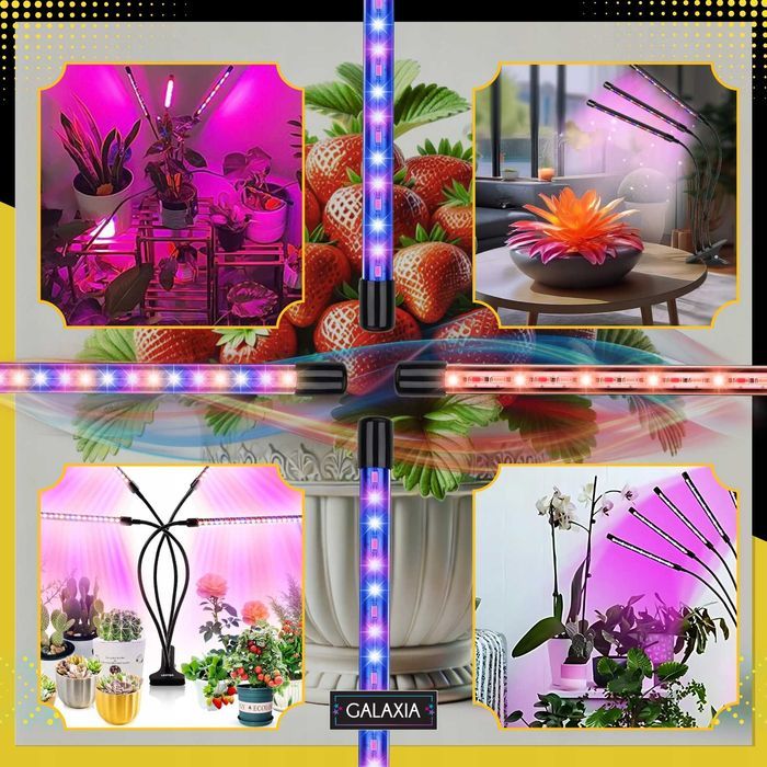 LAMPA DO UPRAWY ROŚLIN 4X Wzrostu Oświetlenie Żarówka LED Grow TIMER