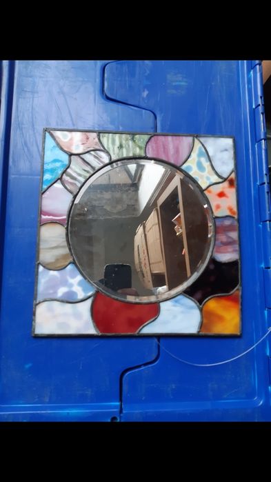 Lustro w piękny witrażu 30 cm