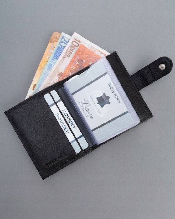 skórzane etui na karty na zatrzask z systemem rfid - 4u cavaldi