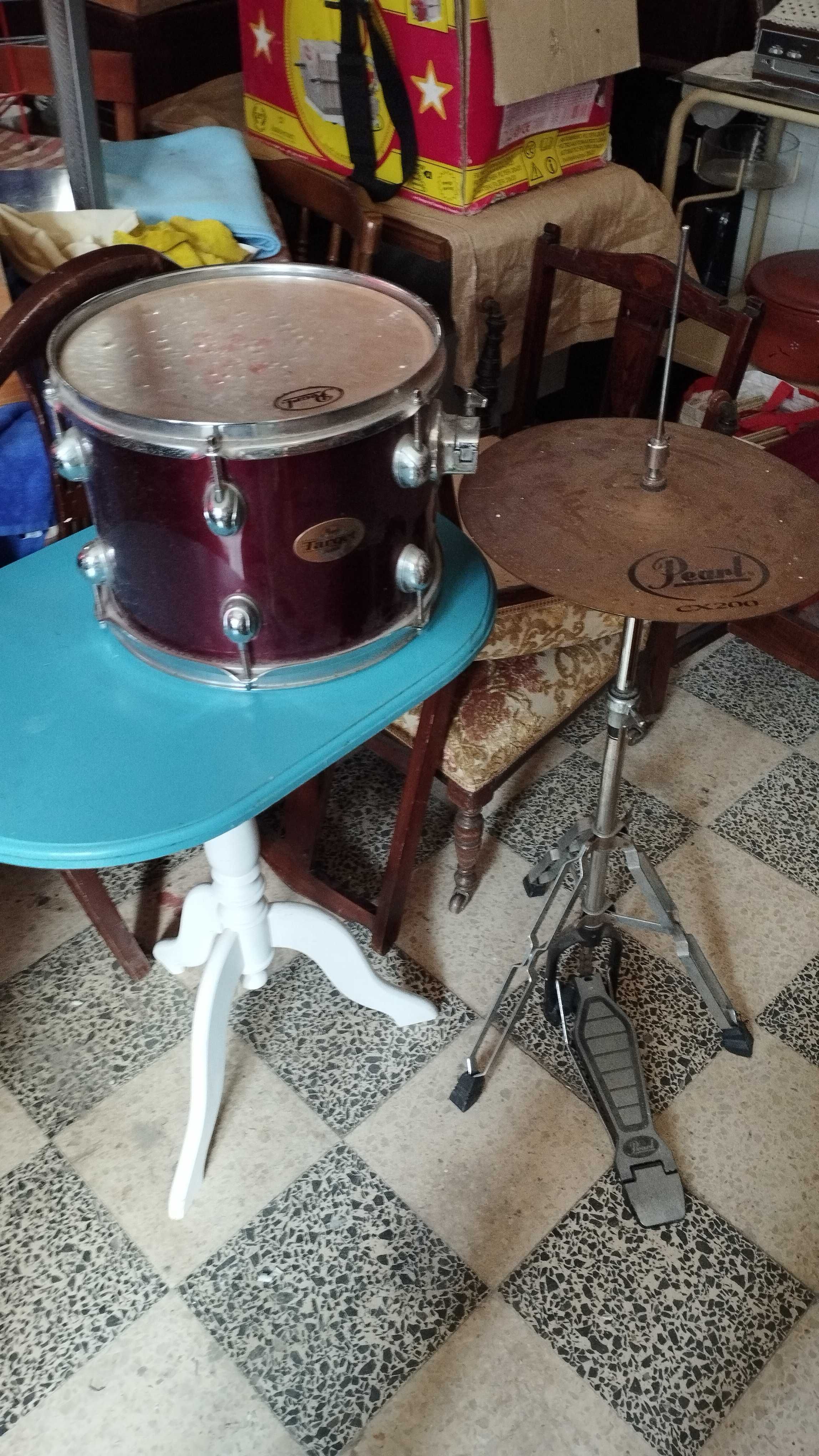 Tarola e suporte pratos choque Pearl target series
